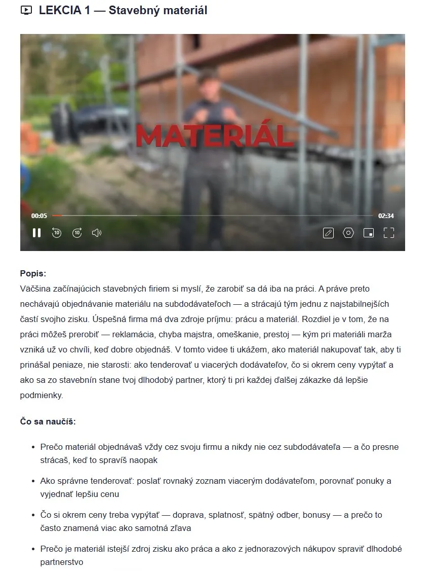 Lekcia 1 — Stavebný materiál